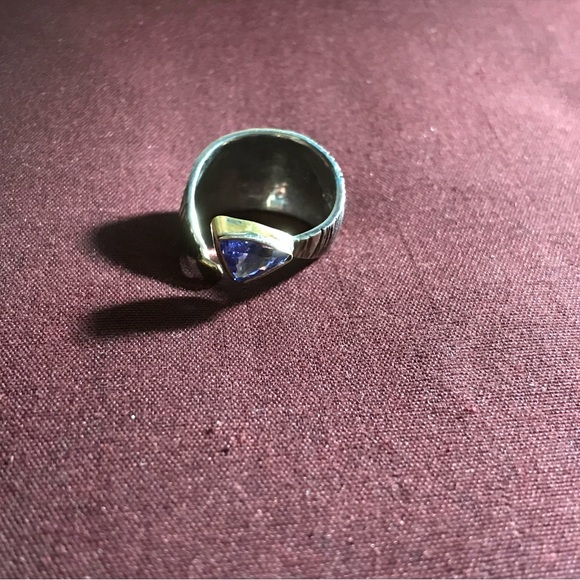Sterling Silver 14K YG Tanzanite Ring Size 6.5 - Picture 10 of 15